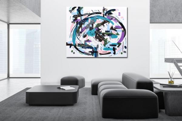Buy modern painting living area - abstract 1383